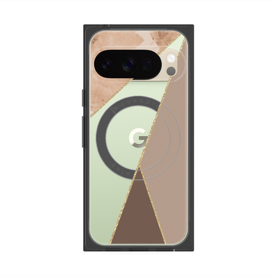 Premium Square Case with Pixelsnap［ Marble Triangle Palette - Brown ］