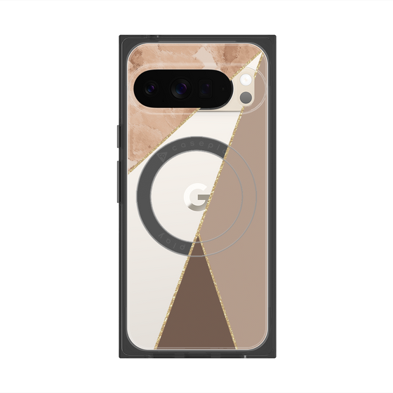 Premium Square Case with Pixelsnap［ Marble Triangle Palette - Brown ］