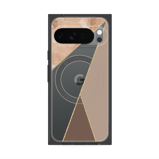 Premium Square Case with Pixelsnap［ Marble Triangle Palette - Brown ］