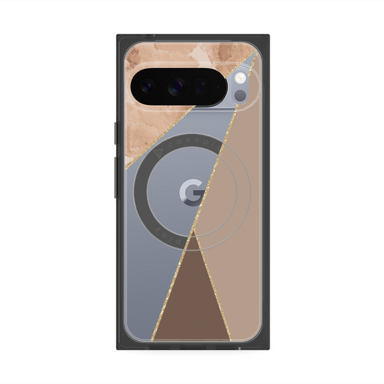 Premium Square Case with Pixelsnap［ Marble Triangle Palette - Brown ］