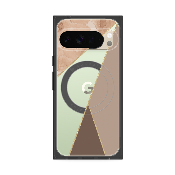 Premium Square Case with Pixelsnap［ Marble Triangle Palette - Brown ］