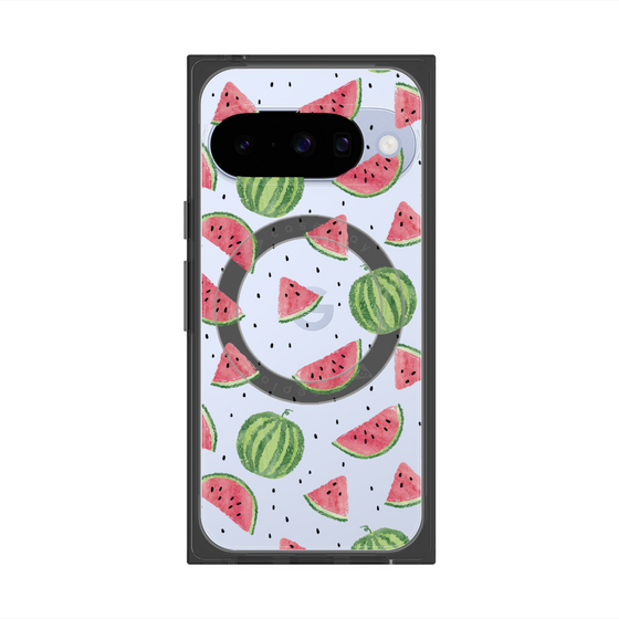 Premium Square Case with Pixelsnap［ Crayon Watermelon ］