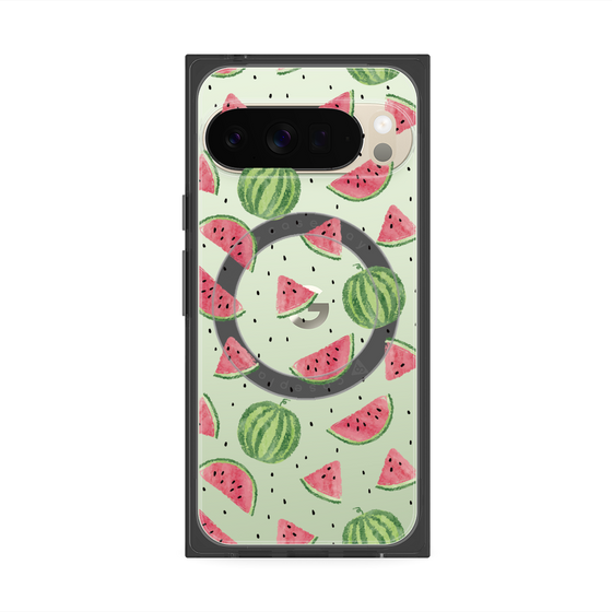 Premium Square Case with Pixelsnap［ Crayon Watermelon ］