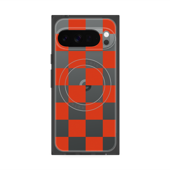 Premium Square Case with Pixelsnap［ Ichimatsu Pattern - Red ］