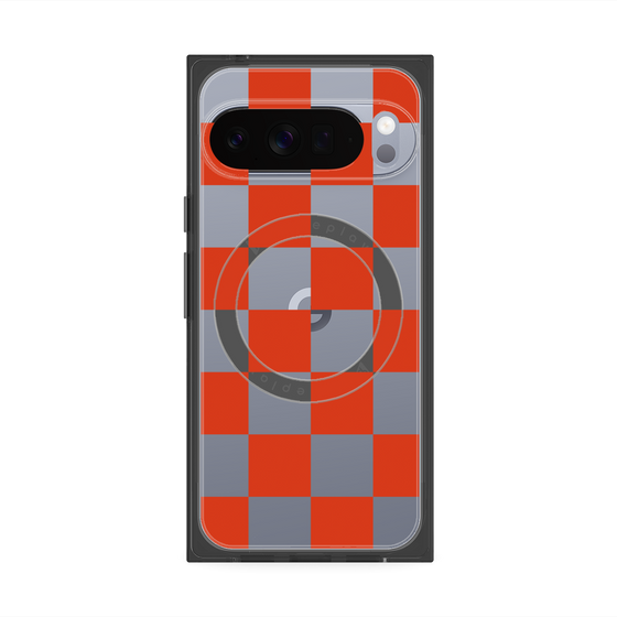 Premium Square Case with Pixelsnap［ Ichimatsu Pattern - Red ］