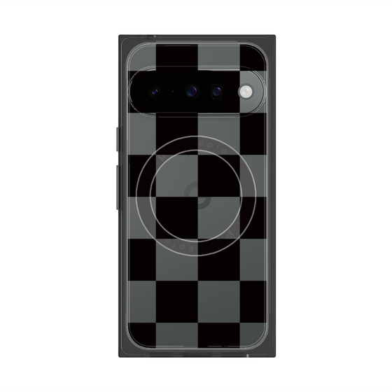 Premium Square Case with Pixelsnap［ Ichimatsu Pattern - Black ］