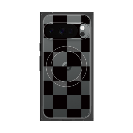 Premium Square Case with Pixelsnap［ Ichimatsu Pattern - Black ］