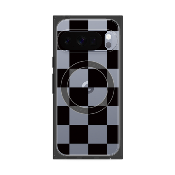 Premium Square Case with Pixelsnap［ Ichimatsu Pattern - Black ］