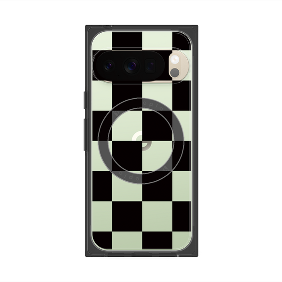 Premium Square Case with Pixelsnap［ Ichimatsu Pattern - Black ］