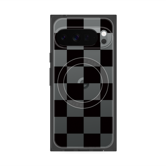 Premium Square Case with Pixelsnap［ Ichimatsu Pattern - Black ］