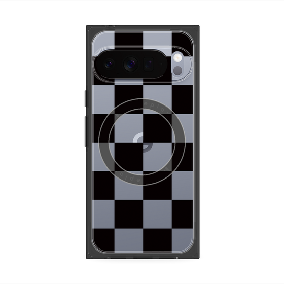 Premium Square Case with Pixelsnap［ Ichimatsu Pattern - Black ］