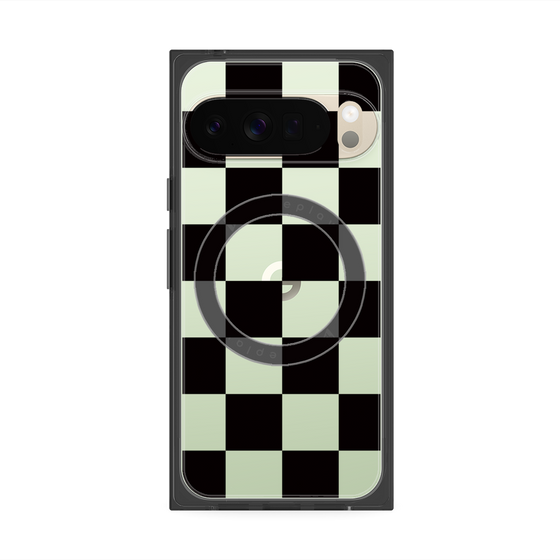 Premium Square Case with Pixelsnap［ Ichimatsu Pattern - Black ］