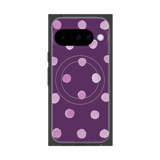 Premium Square Case with Pixelsnap［ Watercolor Dots Retro Color - Purple ］