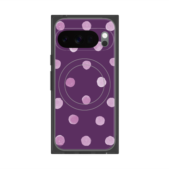 Premium Square Case with Pixelsnap［ Watercolor Dots Retro Color - Purple ］
