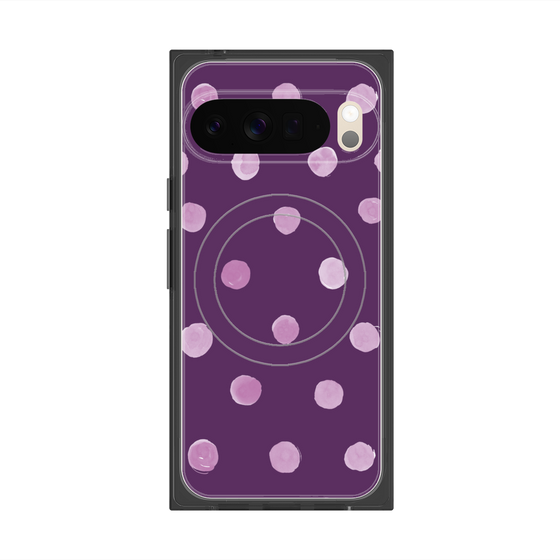 Premium Square Case with Pixelsnap［ Watercolor Dots Retro Color - Purple ］