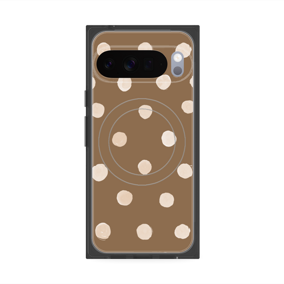Premium Square Case with Pixelsnap［ Watercolor Dots Retro Color - Brown ］