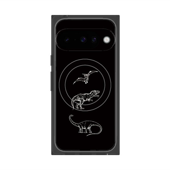 Premium Square Case with Pixelsnap［ Dinosaurs No.1 - Black ］