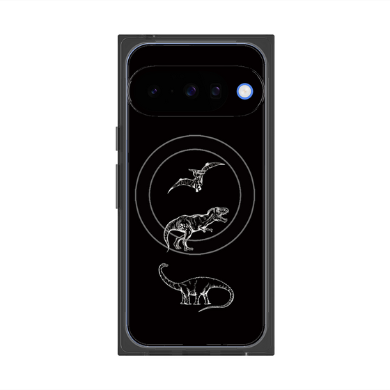 Premium Square Case with Pixelsnap［ Dinosaurs No.1 - Black ］