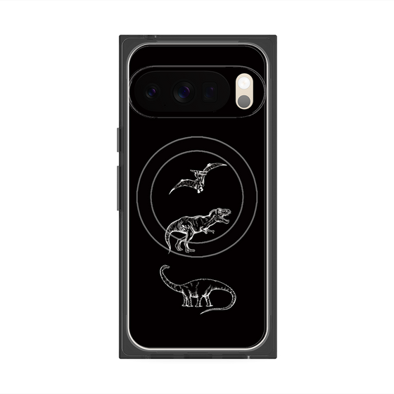 Premium Square Case with Pixelsnap［ Dinosaurs No.1 - Black ］