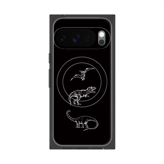 Premium Square Case with Pixelsnap［ Dinosaurs No.1 - Black ］