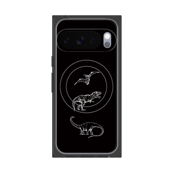 Premium Square Case with Pixelsnap［ Dinosaurs No.1 - Black ］