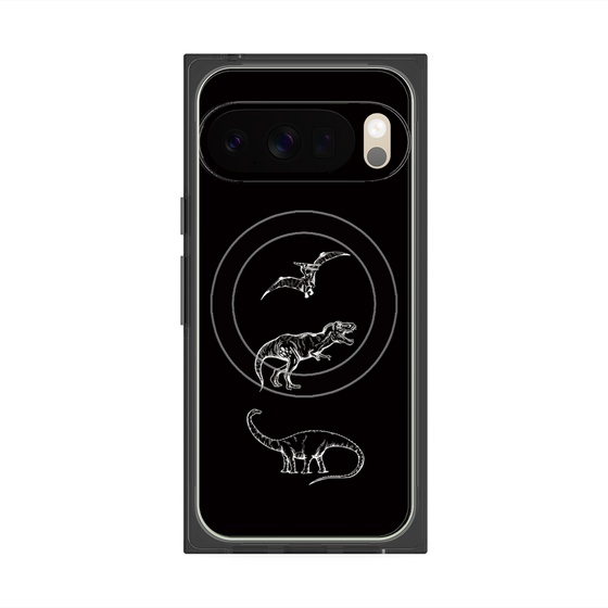 Premium Square Case with Pixelsnap［ Dinosaurs No.1 - Black ］