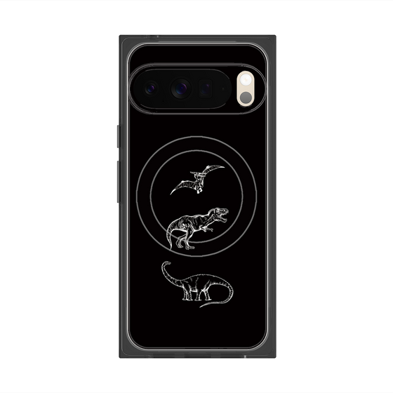 Premium Square Case with Pixelsnap［ Dinosaurs No.1 - Black ］