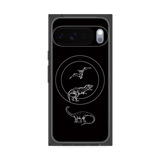Premium Square Case with Pixelsnap［ Dinosaurs No.1 - Black ］
