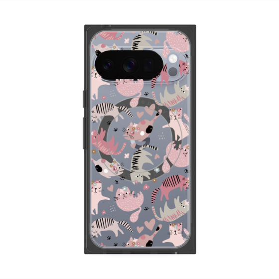 Premium Square Case with Pixelsnap［ Funny Cats - 02 ］