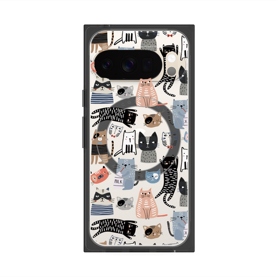 Premium Square Case with Pixelsnap［ Funny Cats - 04 ］