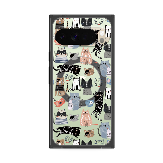 Premium Square Case with Pixelsnap［ Funny Cats - 04 ］