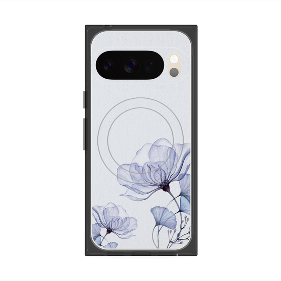 Premium Square Case with Pixelsnap［ Natural Flower - blue ］