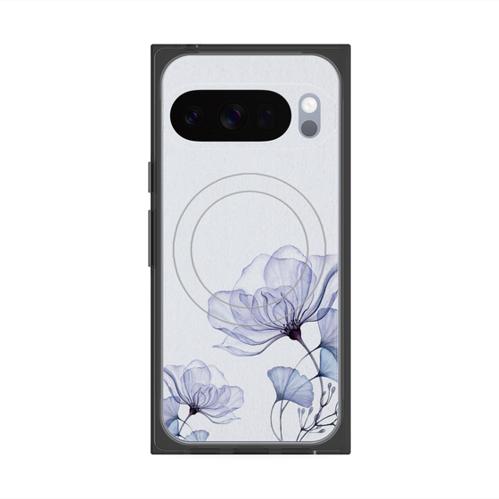 Premium Square Case with Pixelsnap［ Natural Flower - blue ］