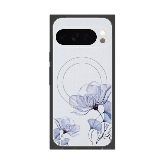 Premium Square Case with Pixelsnap［ Natural Flower - blue ］