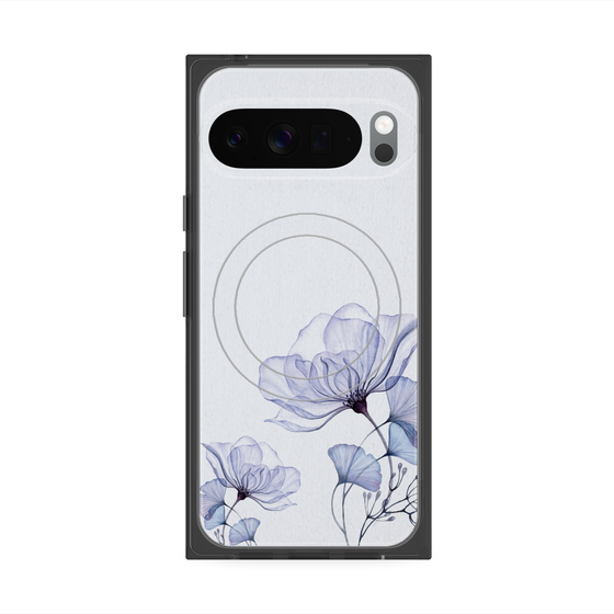 Premium Square Case with Pixelsnap［ Natural Flower - blue ］