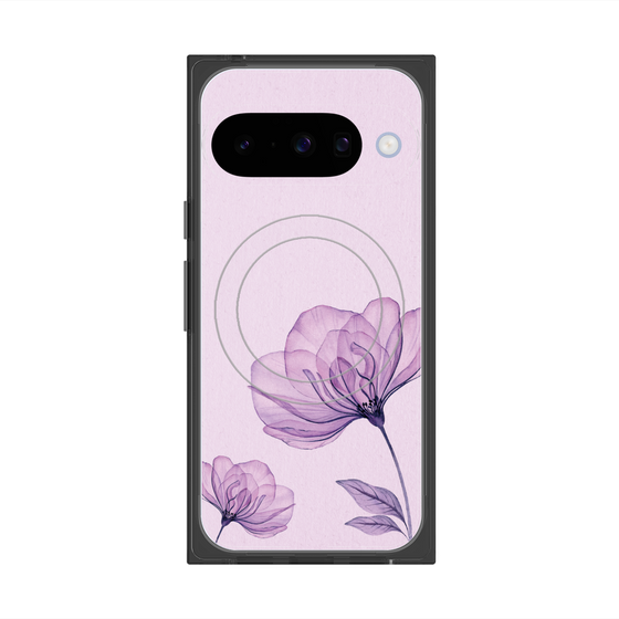 Premium Square Case with Pixelsnap［ Natural Flower - Purple ］