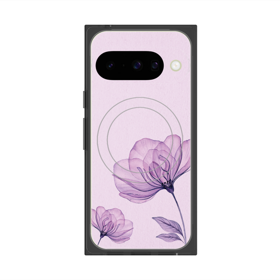 Premium Square Case with Pixelsnap［ Natural Flower - Purple ］