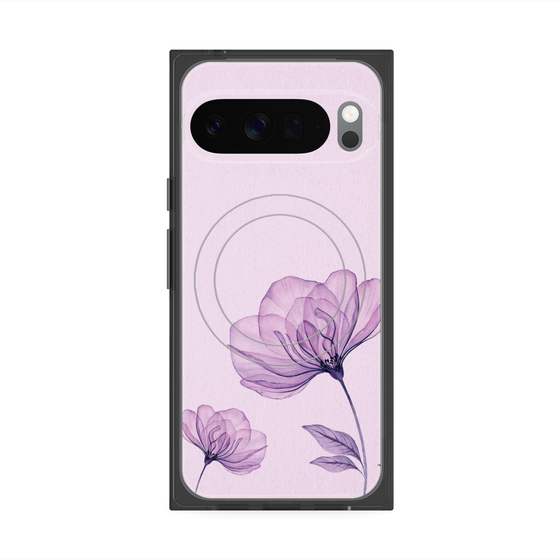 Premium Square Case with Pixelsnap［ Natural Flower - Purple ］