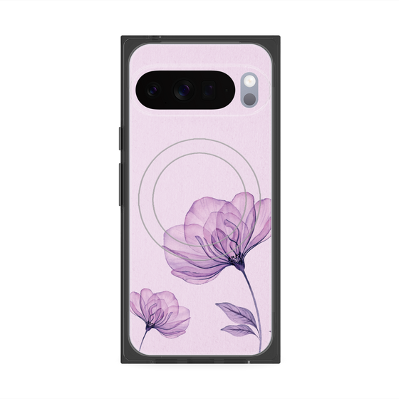 Premium Square Case with Pixelsnap［ Natural Flower - Purple ］