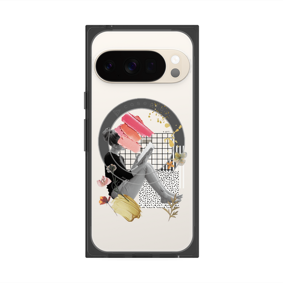 Premium Square Case with Pixelsnap［ Reading by the window ］