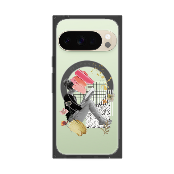 Premium Square Case with Pixelsnap［ Reading by the window ］