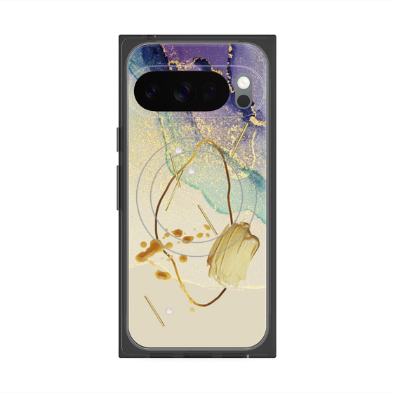 Premium Square Case with Pixelsnap［ Marble Nuance Painting Purple ］