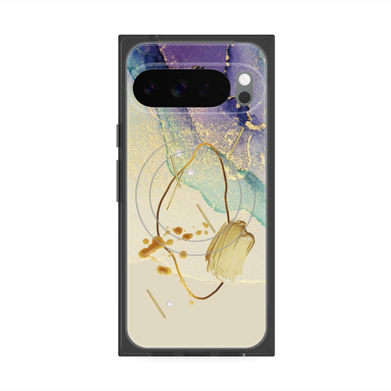 Premium Square Case with Pixelsnap［ Marble Nuance Painting Purple ］