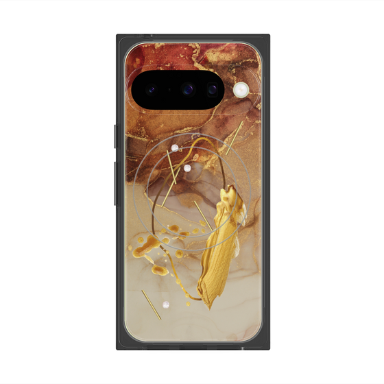 Premium Square Case with Pixelsnap［ Marble Nuance Painting Brown ］