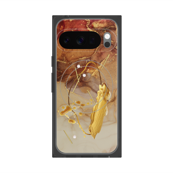 Premium Square Case with Pixelsnap［ Marble Nuance Painting Brown ］