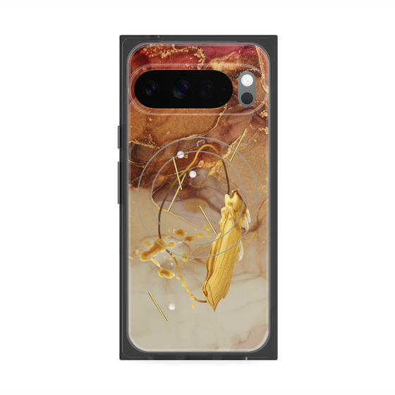 Premium Square Case with Pixelsnap［ Marble Nuance Painting Brown ］