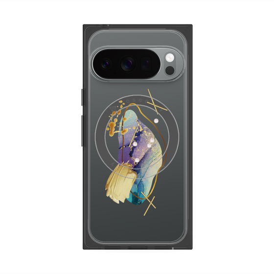 Premium Square Case with Pixelsnap［ Nuance Painting Blue ］