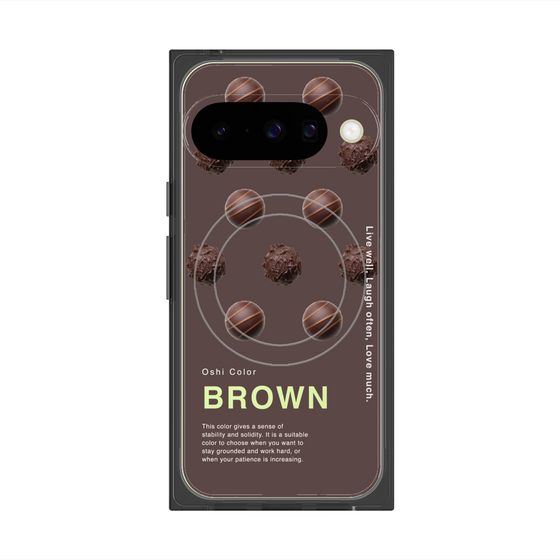 Premium Square Case with Pixelsnap［ BROWN-Chocolate ］