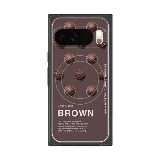 Premium Square Case with Pixelsnap［ BROWN-Chocolate ］