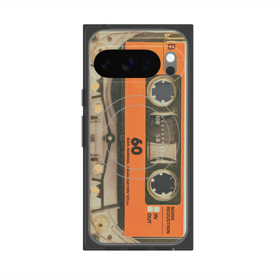 Premium Square Case with Pixelsnap［ RETORO CASSETTE TAPE - Skeleton Orange ］